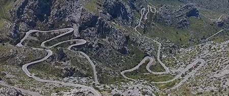 drones eye view of Sa Calobra